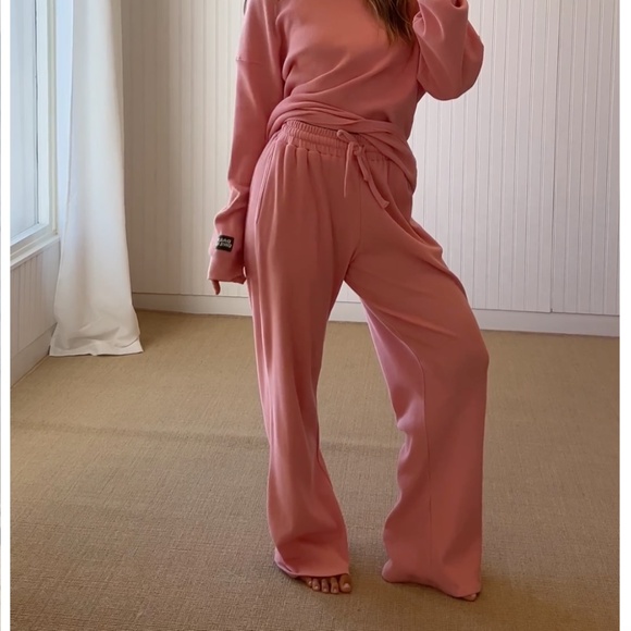 Daily Drills Thermal Resort Pant Dusty Rose Wide Leg Women’s Size XS/S - Picture 3 of 12